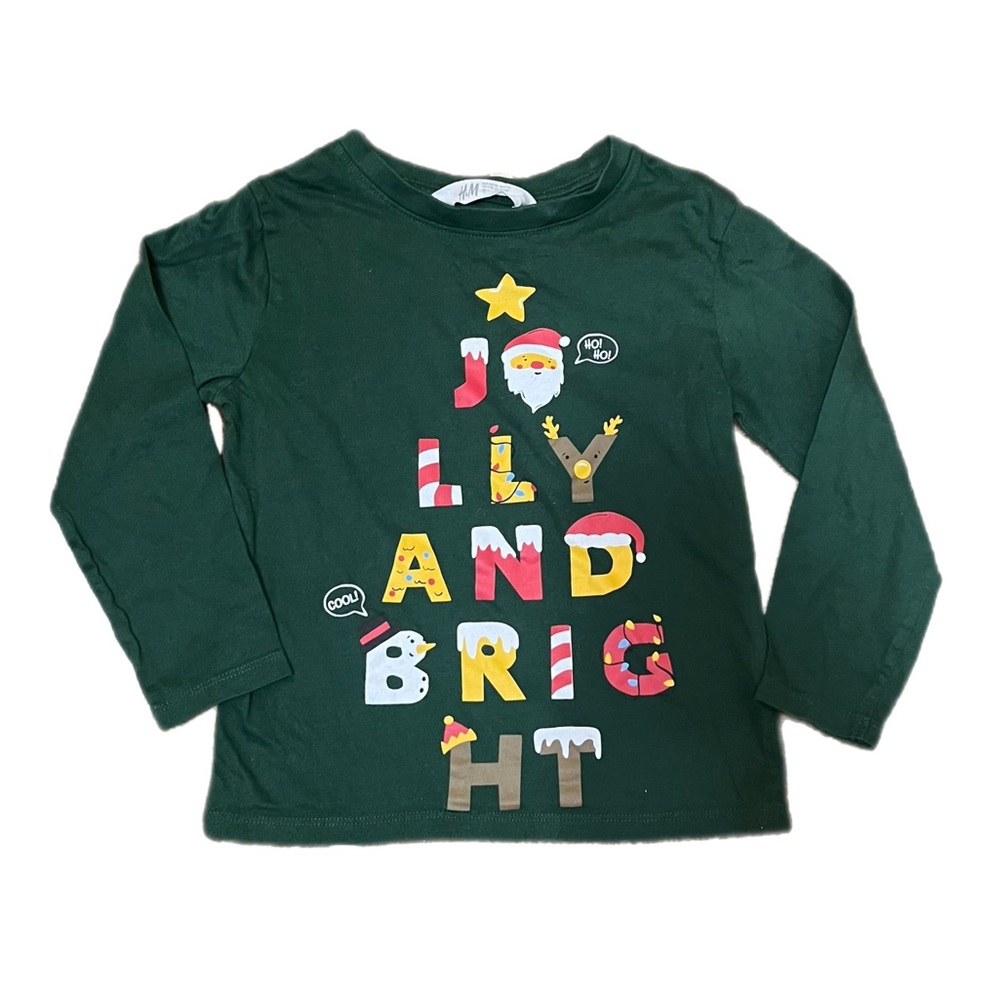 H&M Long Sleeve Jolly And Bright Shirt Size 5T/6